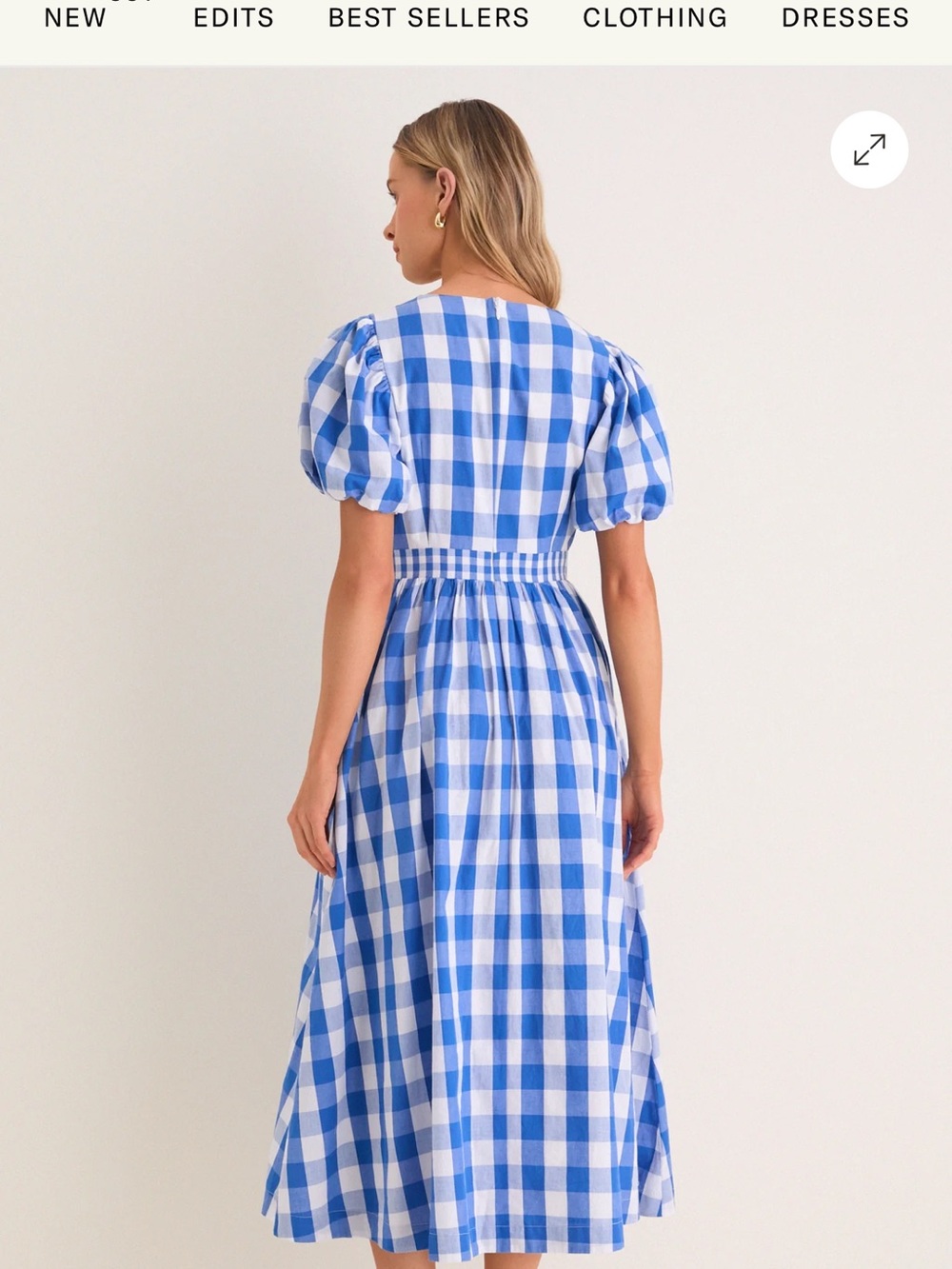 Tuckernuck Blue & White Gingham Puff-Sleeve Dress - Picture 4 of 7